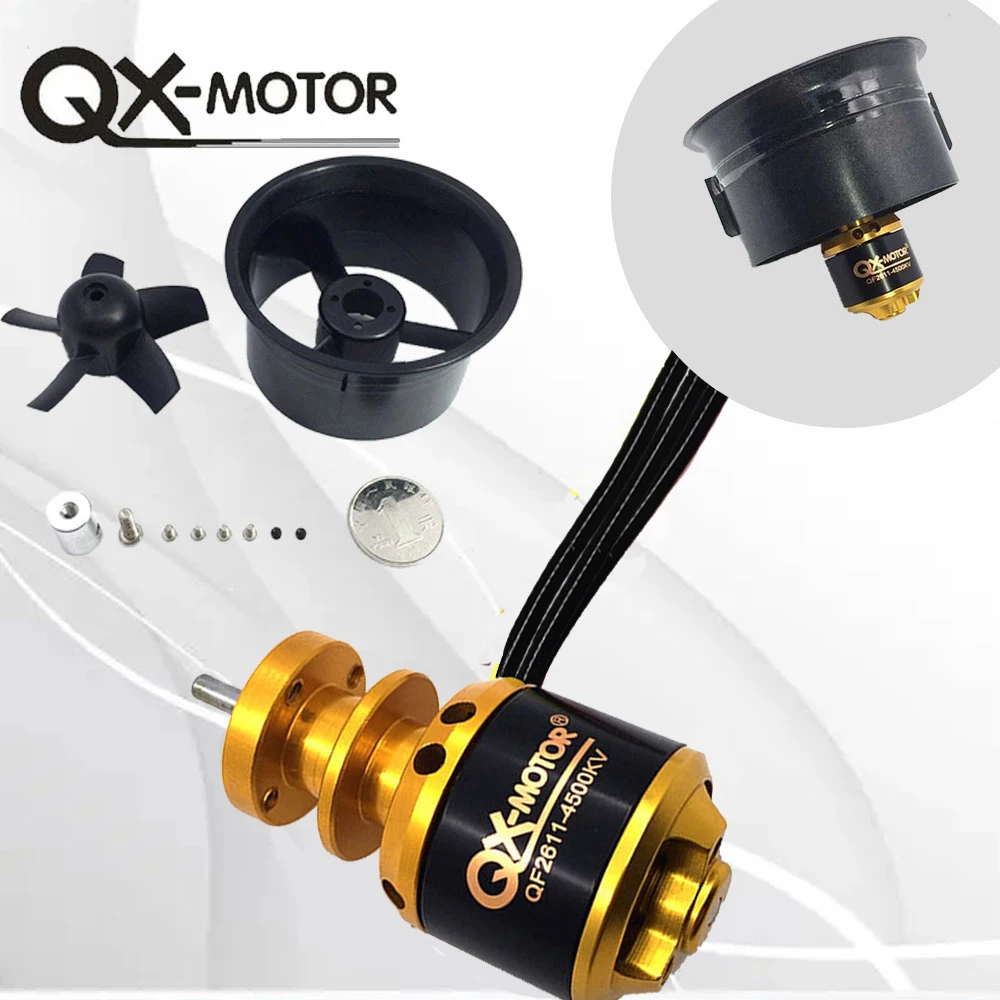 QX-MOTOR 64mm zestaw EDF QF2611-4500KV silnik z 5 łopatkami wentylator kanałowy Hobbywing Skywalker 30A esc dla samolotu FMS RC