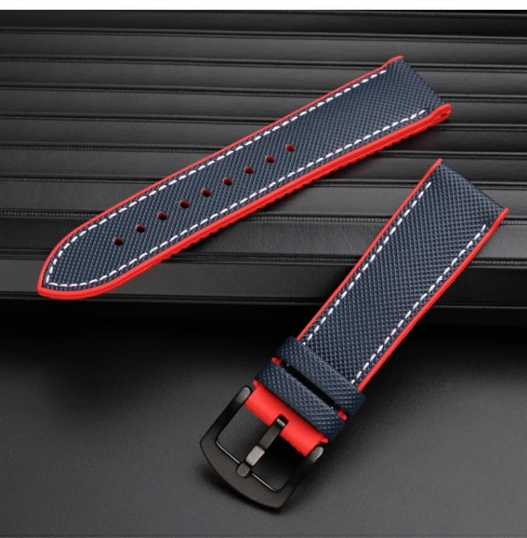 Hochwertiges Gummi-Uhrenarmband für TAG Heuer F1 Gulf Aquaracer Monaco Herren-wasserdichtes Armband blau orange 20 mm 21 mm 22 mm 24 mm – Detail 21