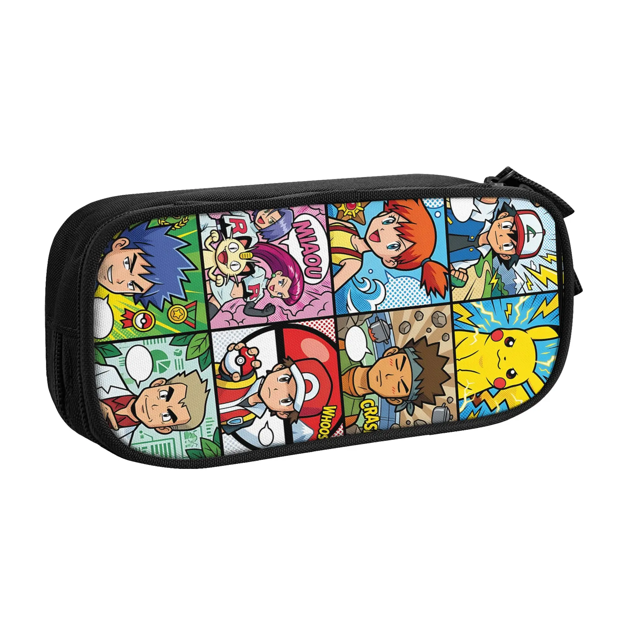 Large Capacity Bags for Child Cartoon Pokemon  School Pencil Bag for Boys Gilrs Kids