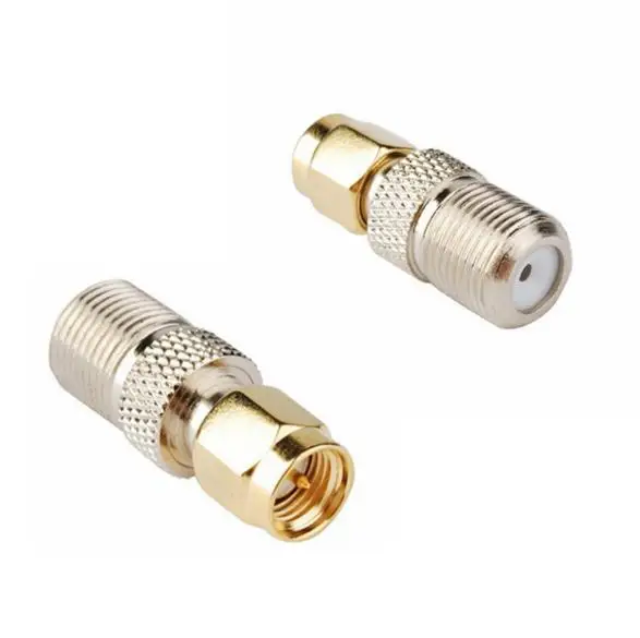 1Pc SMA To F TV Female Male Straight Connector RPSMA To F Quick Plug Adapter Coax Connector Brass Gold Plated High Quality