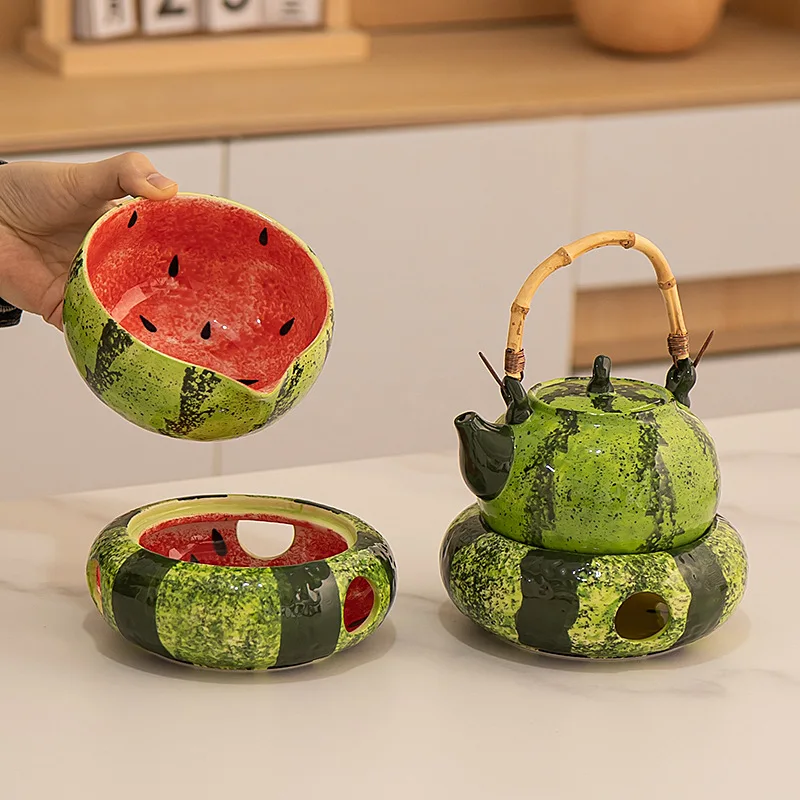 Creative ceramic hand-painted underglaze watermelon tea stove heating tea room tea maker multi-functional household water stove