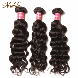 Nadula Hair 3/4 Pcs /Lot Brazilian Natural Wave Remy Human Hair Bundles 8-26inch Natural Color Can Be Bleached Hair Weave