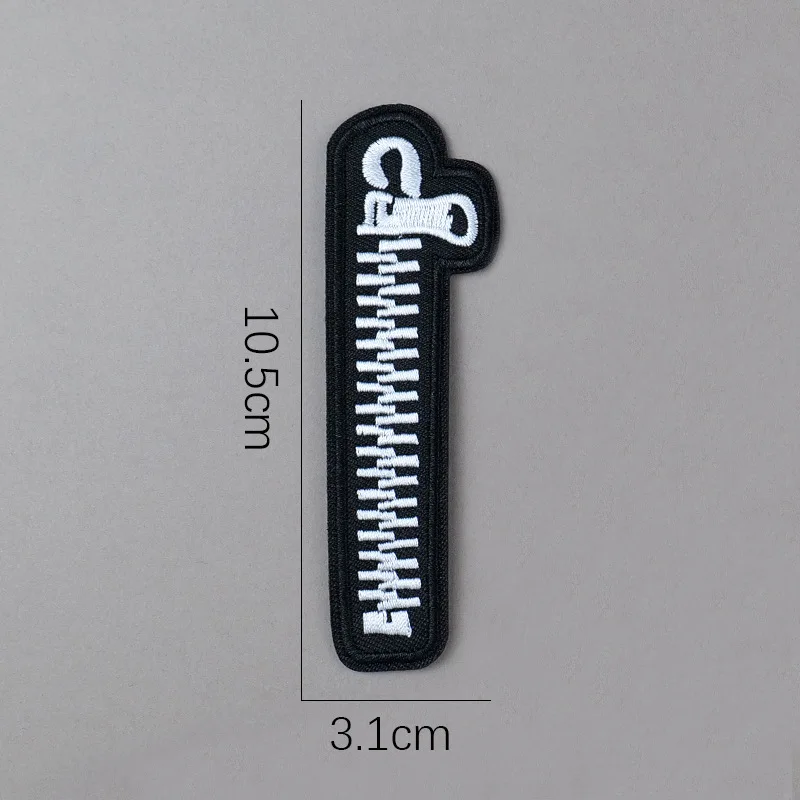 Embroidery Zipper Pattern Patches For Clothes DIY Embroidery Badges Patches Clothing Bags Hat Decoration Fusible Sew on Applique