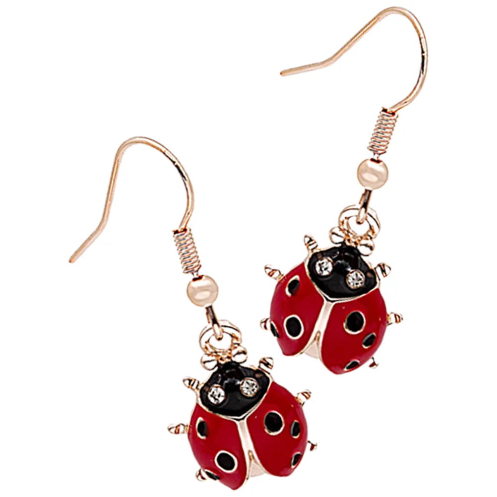 Ladybug Earrings Metal for Women Teen Girls Trendy Aesthetic Statement Four Seasons