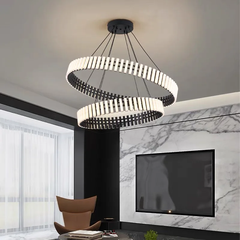 Modern Circle Piano Led Nordic Hanging Lamp Bedroom Living Dining Room Decoration Art Ring Pendant