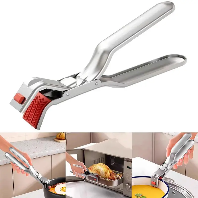 1pcs Anti-scalding Clip Hot Bowl Holder Dish Clamp Pot Pan Gripper Clip Air Fryer Dish Plate Kitchen Supplies Retriever Tongs