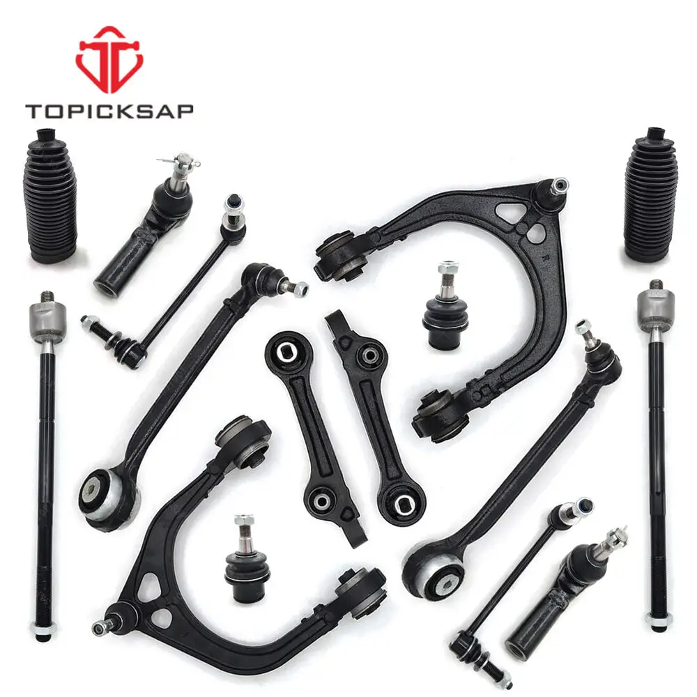 TOPICKSAP 16pcs Front Lower Upper Control Arms Suspension Steering Kit for Chrysler 300 Dodge Charger Challenger 2011 - 2014