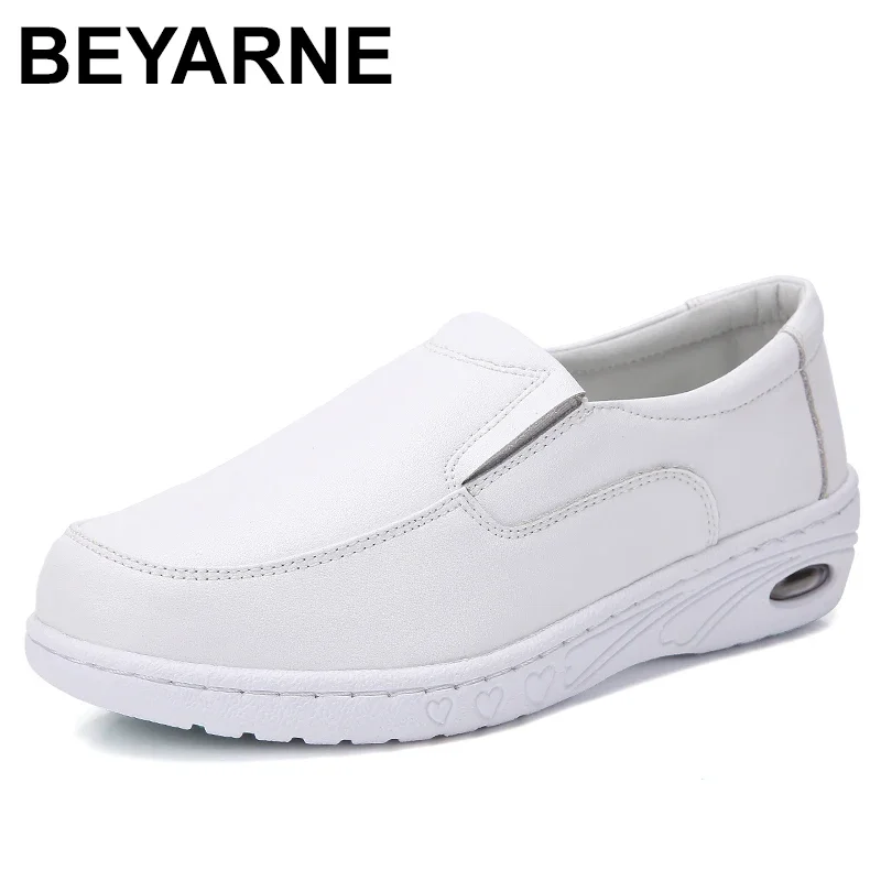 BEYARNE nurse shoes, white women\'s shoes, wedge shoes, comfortable, soft, non-slip hospital padsL067