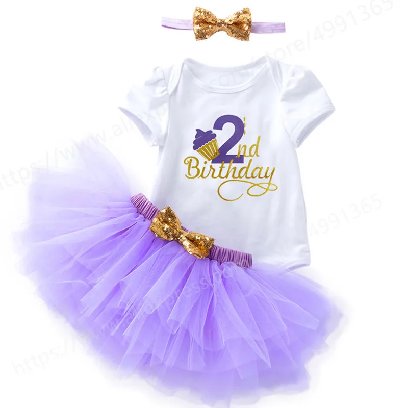 Vestido de Boutique de cumpleaños para niñas, tutú de princesa, trajes de fiesta de cumpleaños, ropa para niños, 2 años