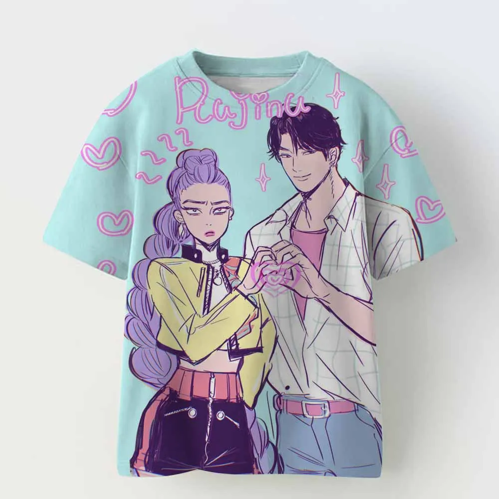 

Toddler Girl Clothes Kpop Demon Hunters Cartoon Tee Shirt Funny Gift for Fans Harajuku Cool Kids T-shirts Summer Tops