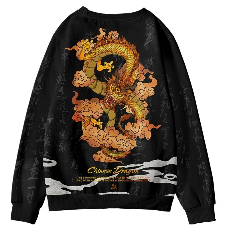 2026 Herbst Winter Neue Übergroße Vintage Chinesischer Stil 3D Hoodies Herren Warme Pullover Sweatshirts