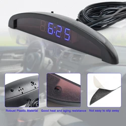 LED Car Clock 24-Hour Thermometer Car Inside Outside Temperature Meter Digital Battery Voltage Monitor DC 8~28V Voltmeter
