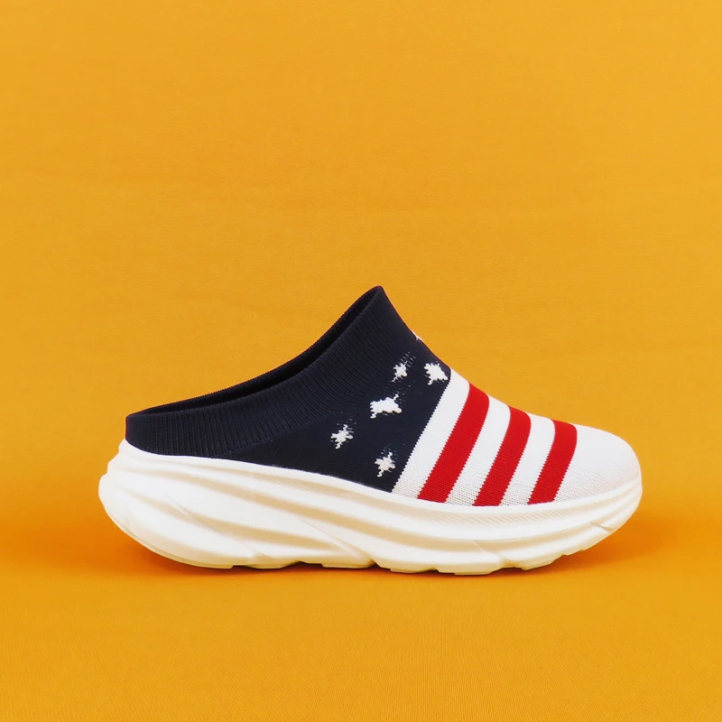 

New Casual Shoes For Women's Half-Stopping Single Shoes For Women's Flat Sole One Foot Pedal Mesh Breathable Sandals Without Hee