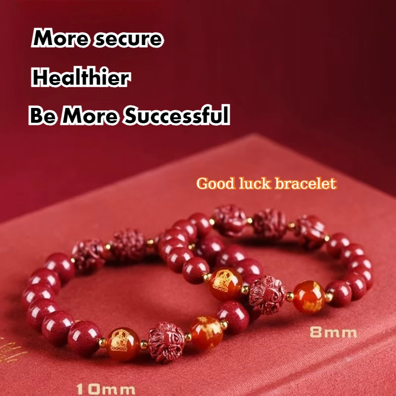 Twelve Zodiac Signs Purple Gold Sand Hand String Vermilion Six in One Protective Bead Transport Bead Buddha Bead Bracelet Gift