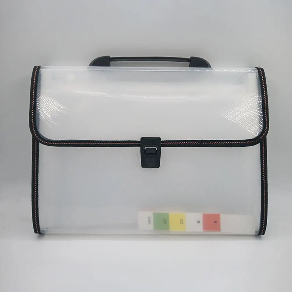 Buckle Closure Document Folder File Folder Portable A4 File Organizer with 13 Pockets Buckle Closure Handle for School Supplies