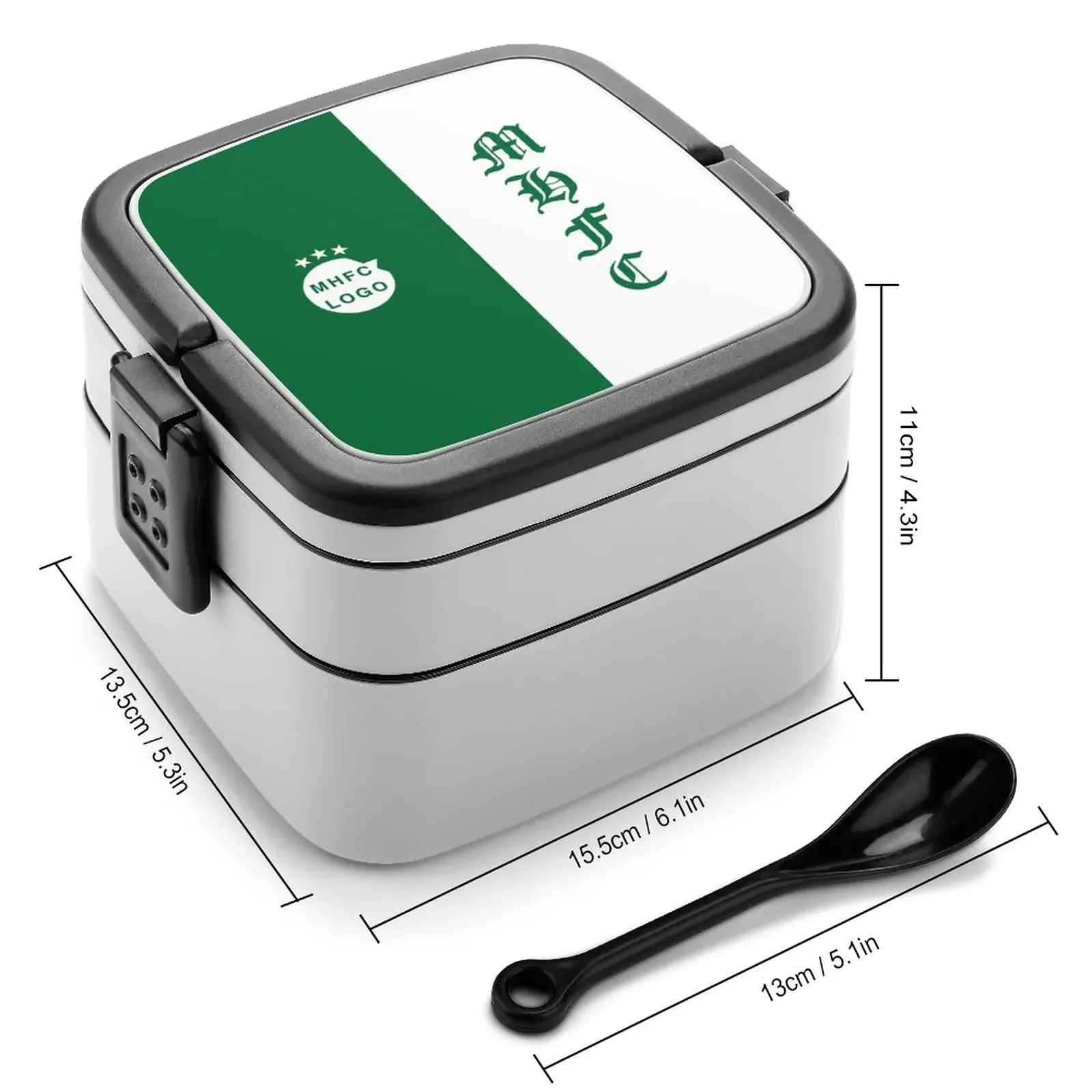 Israel Maccabi Haifa F.c Mhfc Kampioen Dubbele Laag Draagbare Lunchbox Met Lepel Magnetron Lunchbox Voedselopslagcontainer