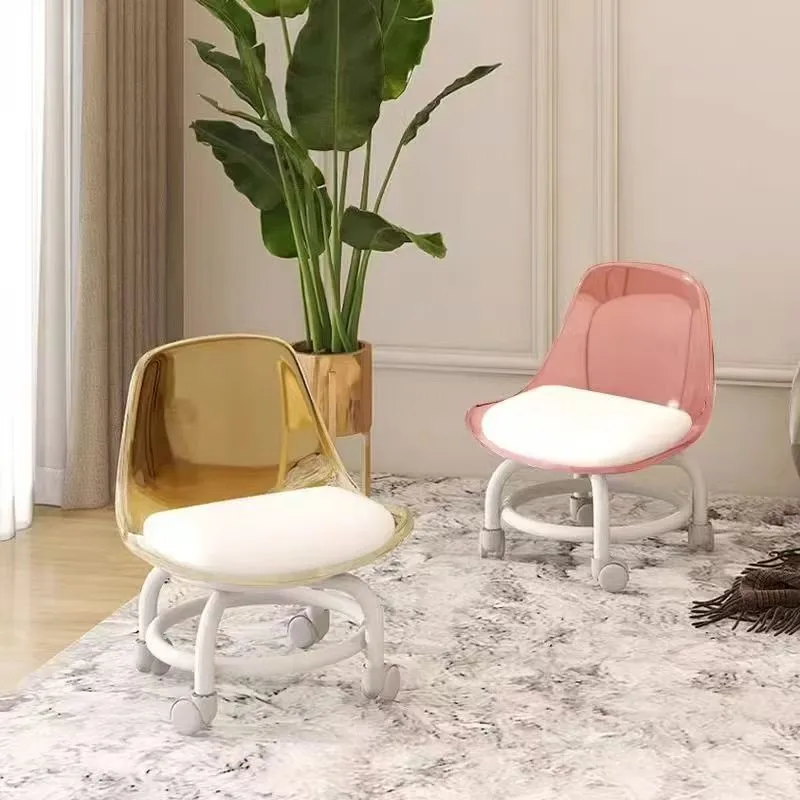 Joylive Acrylic Stool Silent Universal Wheel Transparent Internet-Famous Small Wheeled Household Low Stool Grout Tool Stool