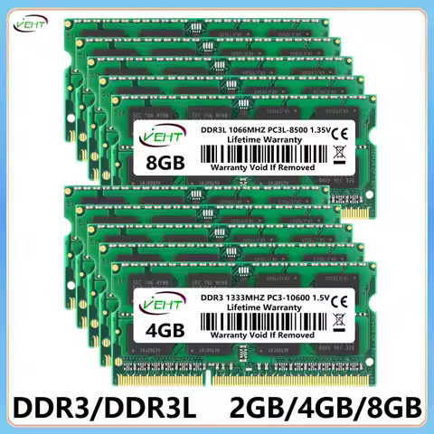 10Pcs DDR3 DDR3L 2GB 4GB 8GB Laptop Memories Ram 1066 1333 1600Mhz PC3 1.5V PC3L 1.35V 8500 10600 12800 204Pin Sodimm Memory Ram