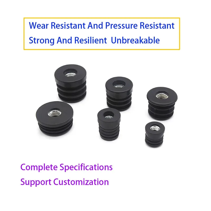 

Circular Plastic Plug Black Pipe Hole Cover Furniture Support Foot Insert