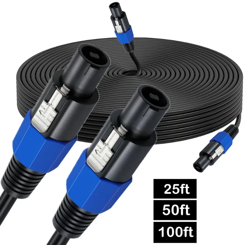 Speakon To Speakon Cables Professional 1.6mm Copper Audio Cord Dj Speaker Cable Wire With Twist Lock - 2 Conductor.Speakon