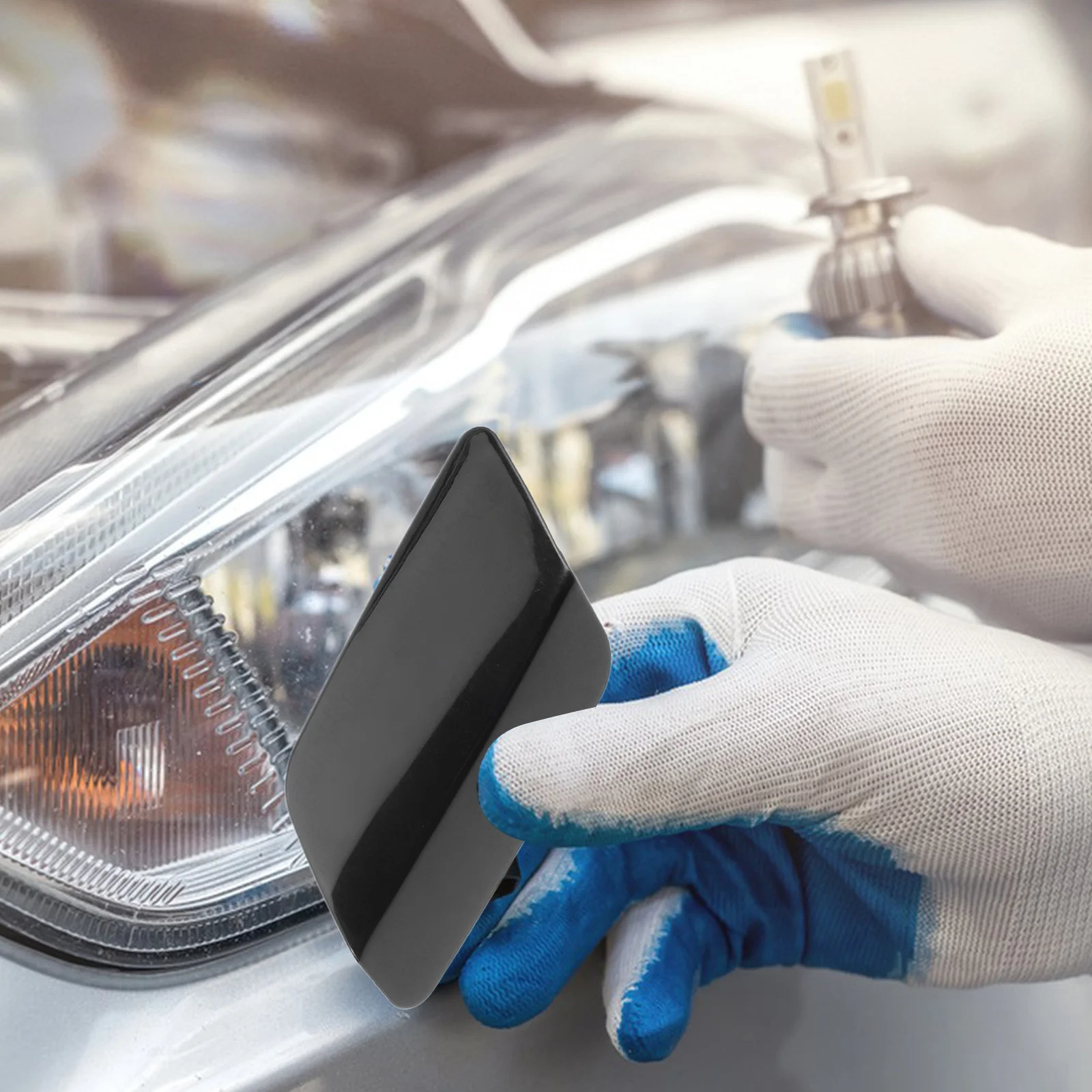 

2 шт., сменная крышка омывателя фар, передняя левая и правая автомобильная крышка омывателя фар, прочный пластик, металл, простая установка