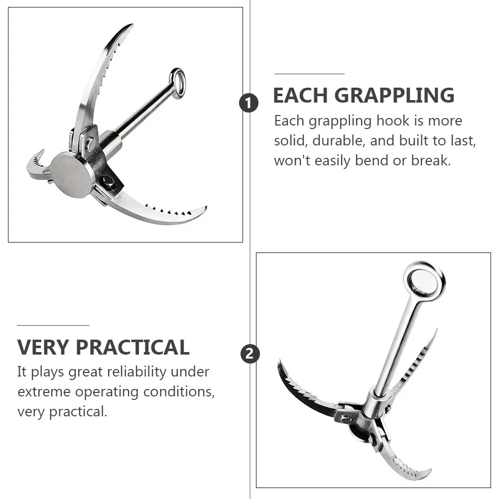 Survival Claw Folding Grappling Hook Stainless Steel Multifunctional Climbing Hook Hiking Camping Tool Folding Outdoor Claw