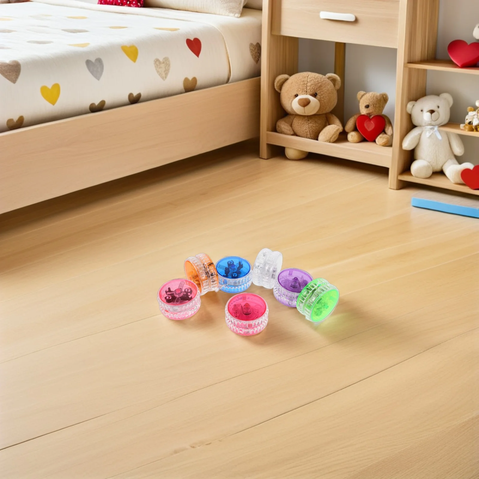 

7Pcs Glow Yo-Yo with LED Lights - Vibrant Light Up Spinning Ball for Night Outdoor Play - Smooth Bearing Trick for Kids