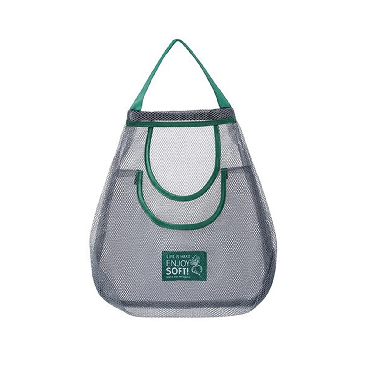 حقيبة شبكية معلقة للمطبخ قابلة لإعادة الاستخدام، سعة كبيرة لتخزين الفواكه والخضروات المنزلية رقم 3
