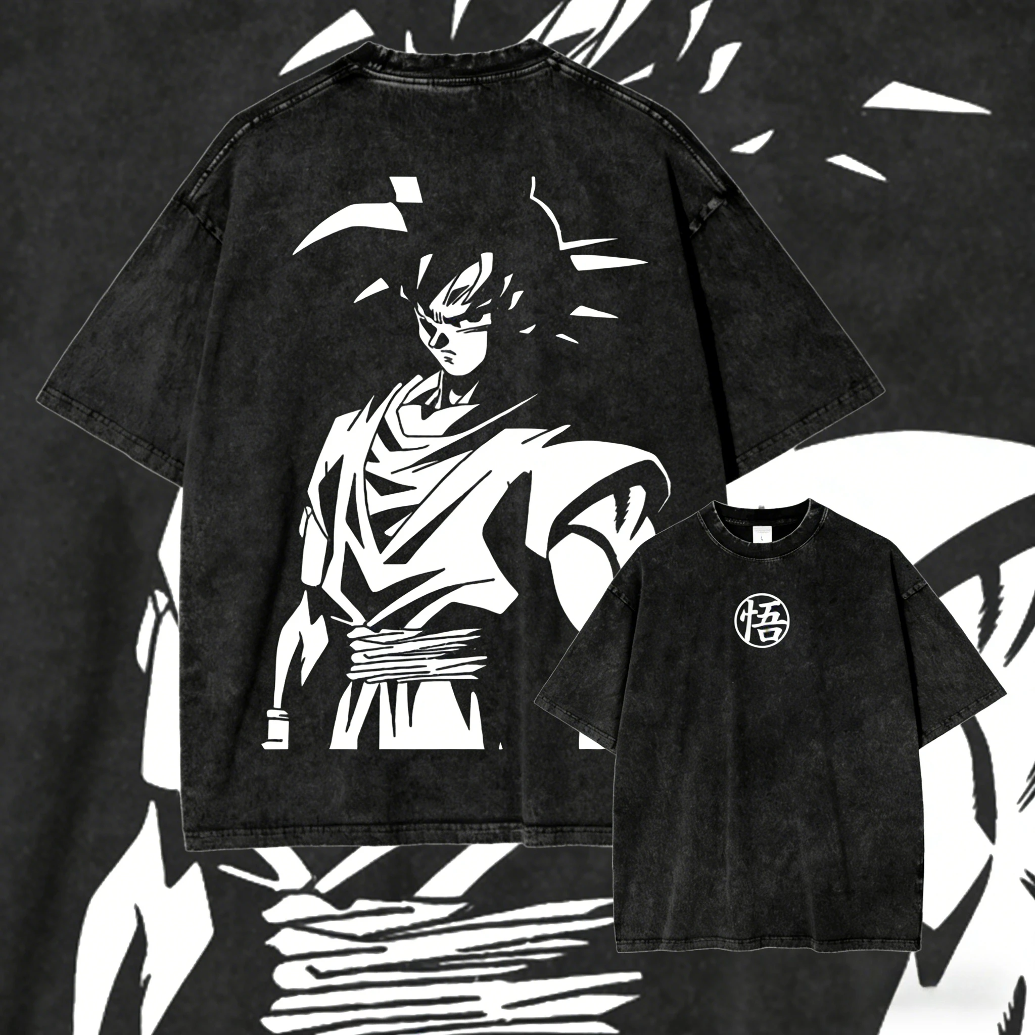 2026 Sommer Dragon Ball T-Shirt aus gewaschener Baumwolle, Retro Oversized Freizeit-T-Shirt mit Shenron & Charakter-Collage-Print, Unisex für Anime-Fans