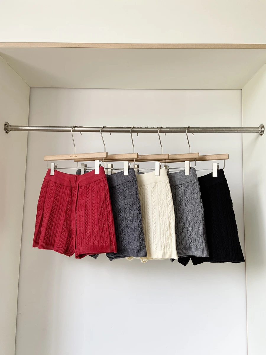 

Трикотажные брюки с высокой талией для женщин, повседневные прямые брюки с ромбовидным узором, теплые и стройнящие, с карманами.