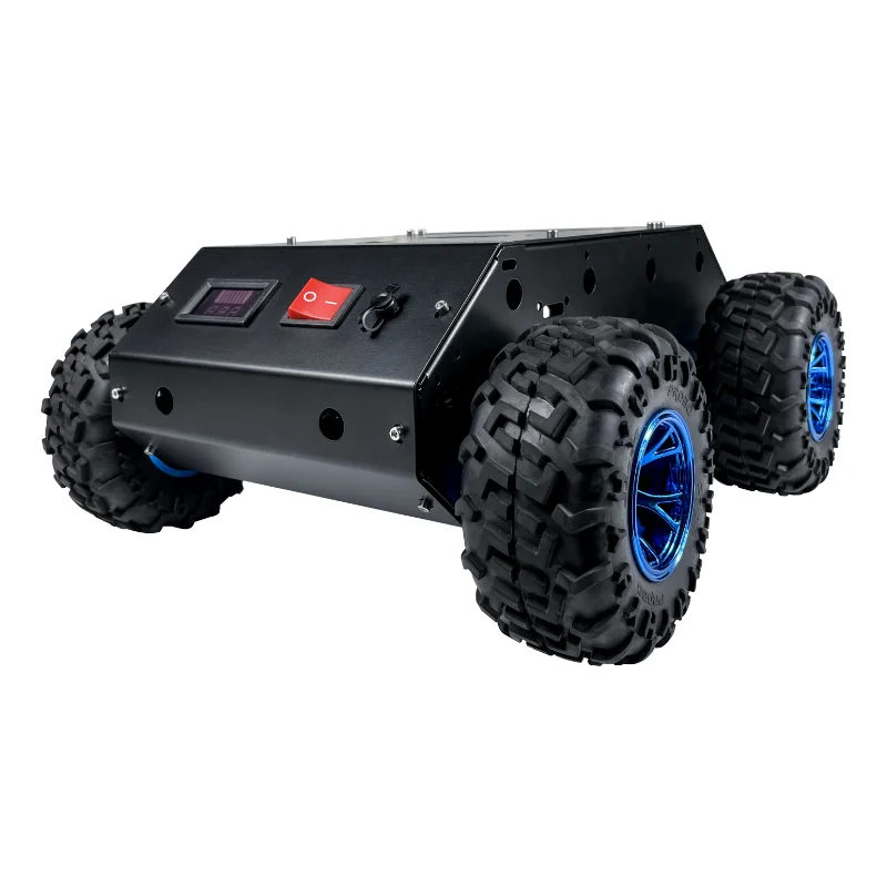 130mm Wheeled 4WD Steel Mobile Cart, Closed Chassis Open Source Platform for Robot Development, C400