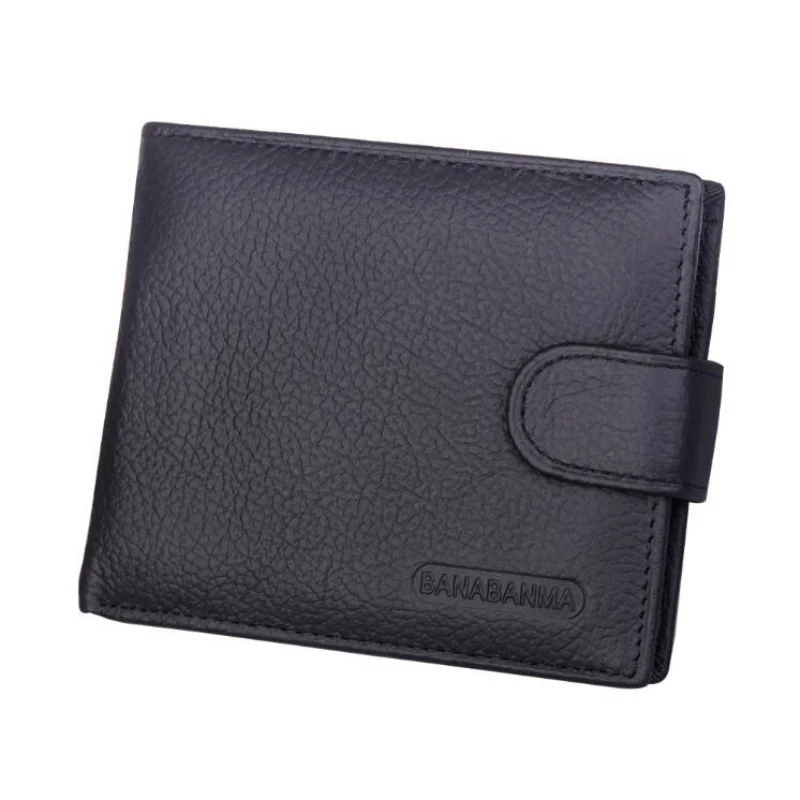 

Men's wallet made of genuine leather wallet Short Hasp carteira masculina Purse 2024 luxury male Cow leather Wallets