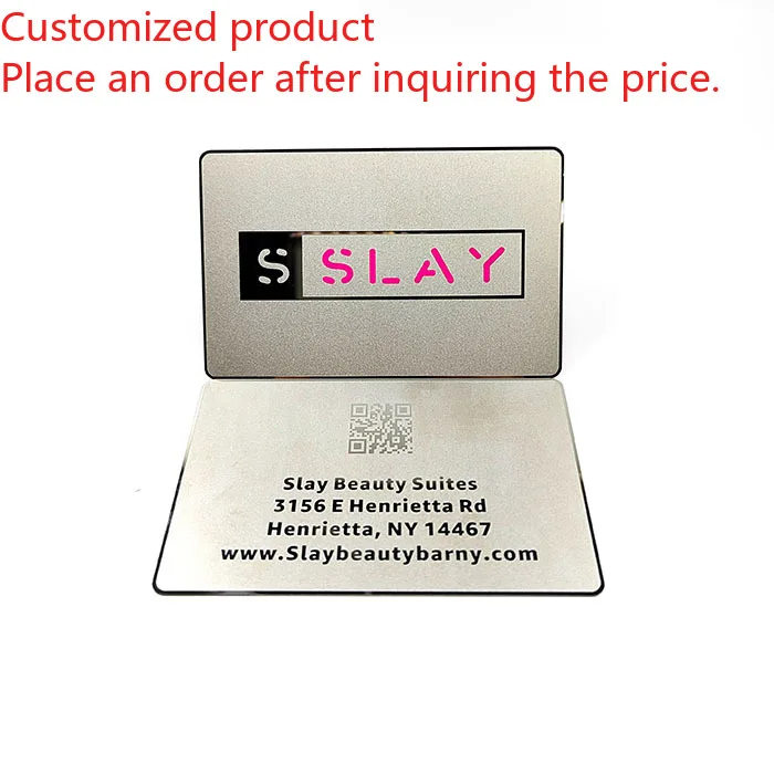 

Customized query Hot Sell Price Customized Engraved Stainless Steel Laser Cut Metal Mirror Silver Metal Visiting Business Card