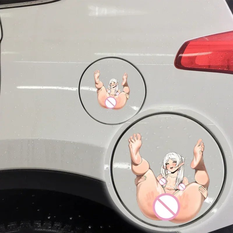 EARLFAMILY 13cm x 11.7cm Frieren Bikini Sex Car Stickers Leg Up Slap Ass NSFW Waifu Booty Car Accessories Vinyl Hentai Decals