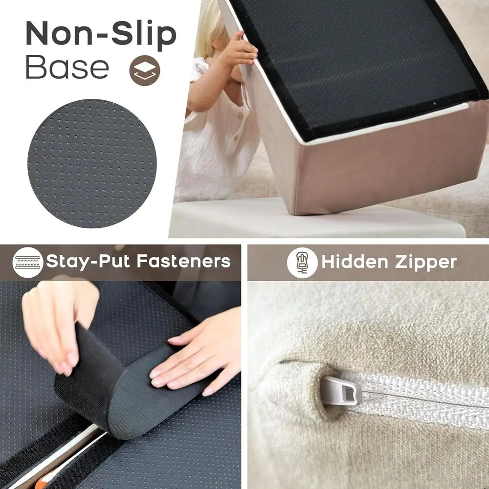 7-teiliges Kletterschaumstoffblock-Set für Kleinkinder – Montessori-inspiriertes Indoor-Spiel für die Entwicklung motorischer Fähigkeiten (grau)