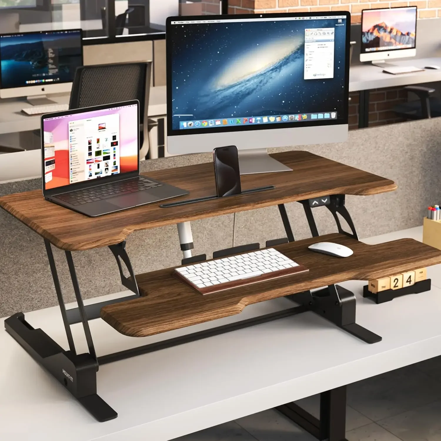 Mount-It! Electric Standing Desk Converter with 38