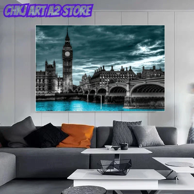 London Bridge Architecture Landscape Canvas Painting Living Room Posters Prints Wall Art Pictures Modern Bedroom Home Decoration