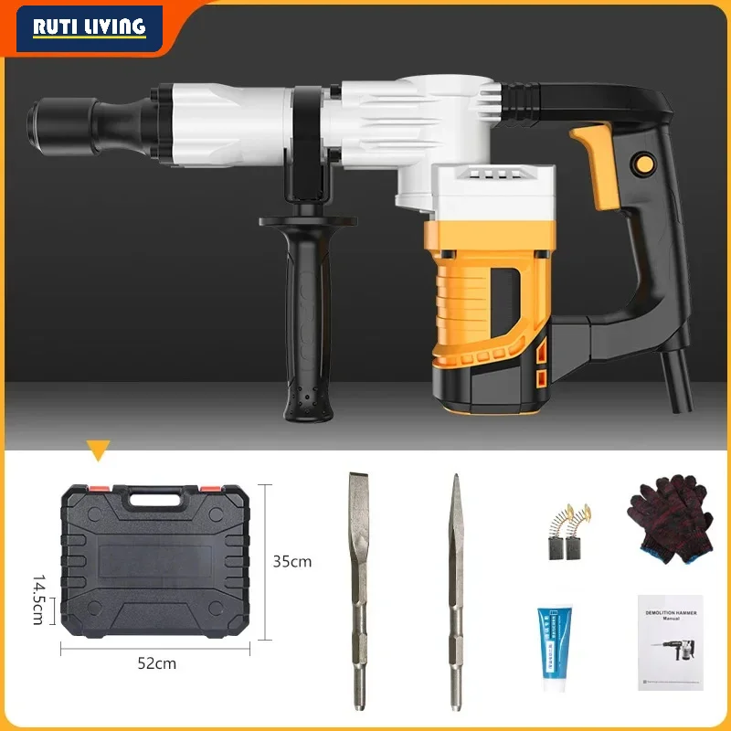 2400W Electric Hammer Multi Function Rotary Hammer Machine Electric Pick 220V Concrete Breaker High Power Impact Drill