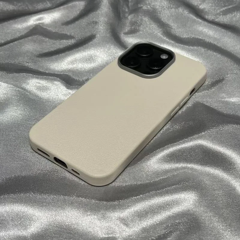 Matte Litchi-Textur Lederhülle für iPhone 18 17 16 16E 15 14 13 12 11 Pro Max Plus 16E 17E Air Silikon Stoßfeste Hülle – Detail 9