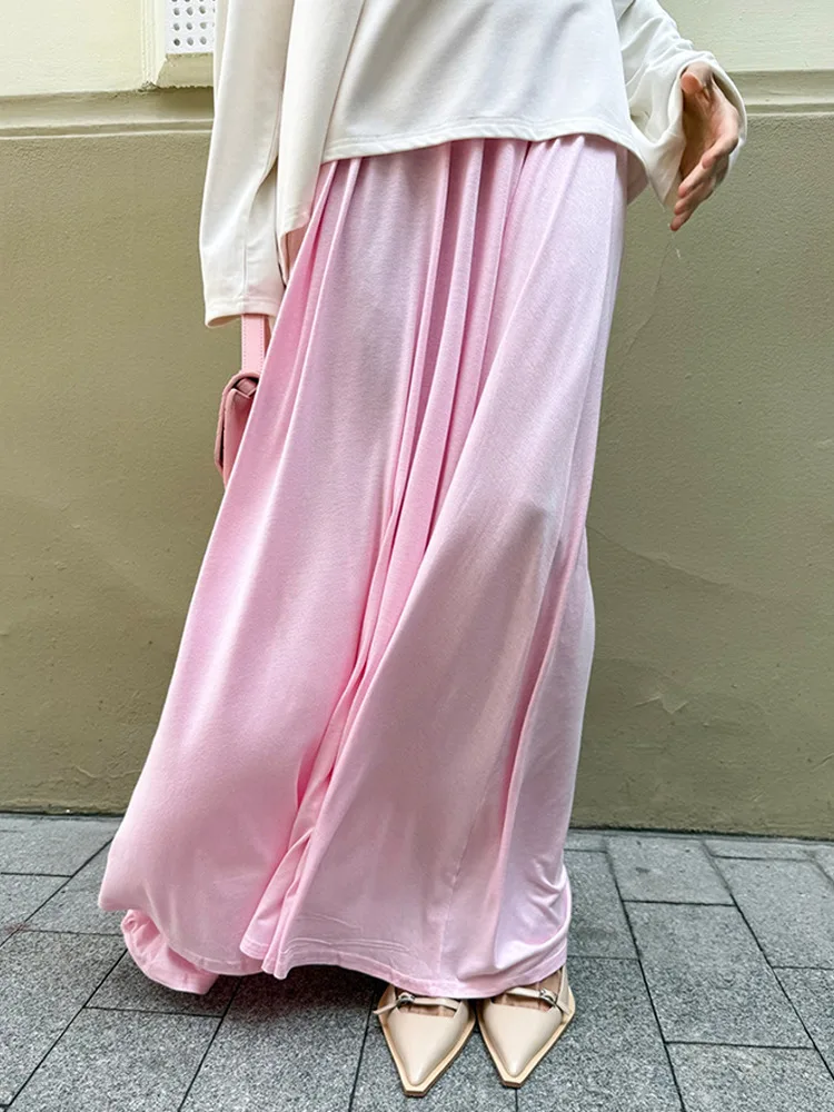 

Absobe женская осенняя новая свободная макси-трапеция элегантная повседневная офисная одежда осень-зима 2025 модная однотонная длинная юбка для поездок на работу наряд