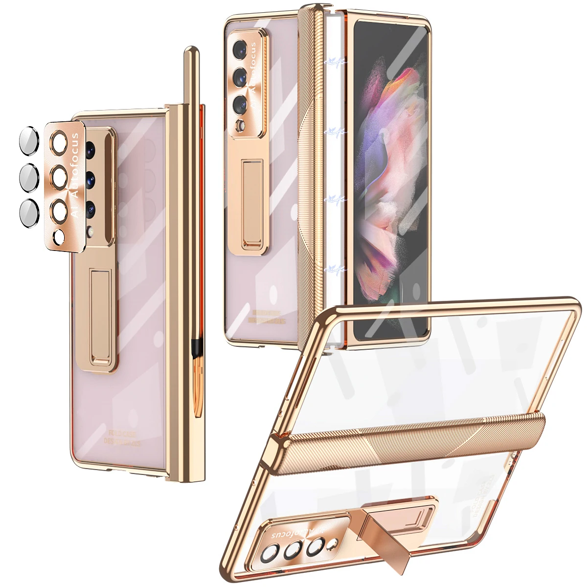 

For Samsung Galaxy Z Fold 3 Case Hard Case Plating Frame Full Protection Shockproof For Galaxy Z Fold 4 Fold 3 With Front Flim