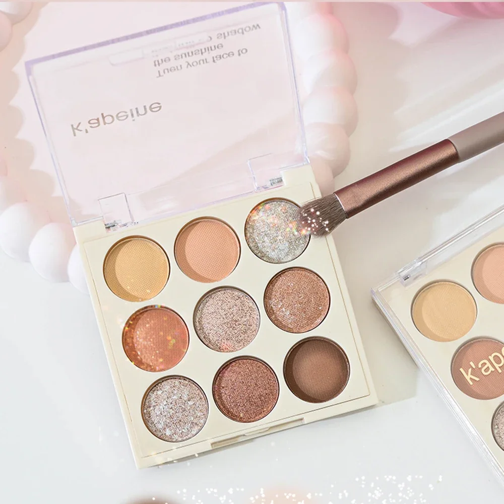 9-Color الآيس كريم عينيه لوحة اللؤلؤ ماتي ارتفع الذهب الكذب الحرير دودة استحى دقيق الشوفان الحليب الشاي الأرض لهجة مثير مستحضرات التجميل