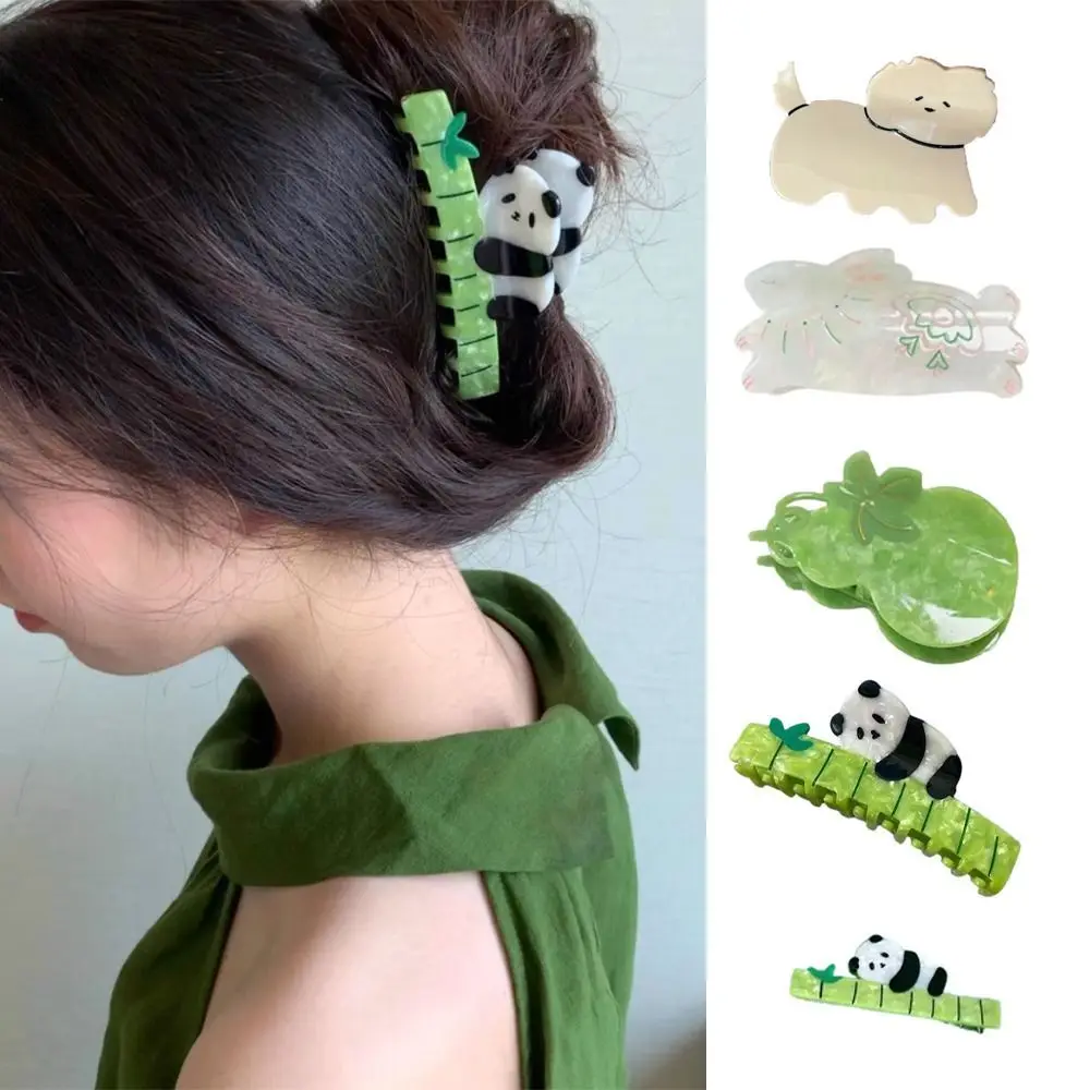 Elegant Dog Acetate Animal Hair Claw Rabbit Gourd Panda Shark Clip Branch Geometric Dog Hair Clip Daily