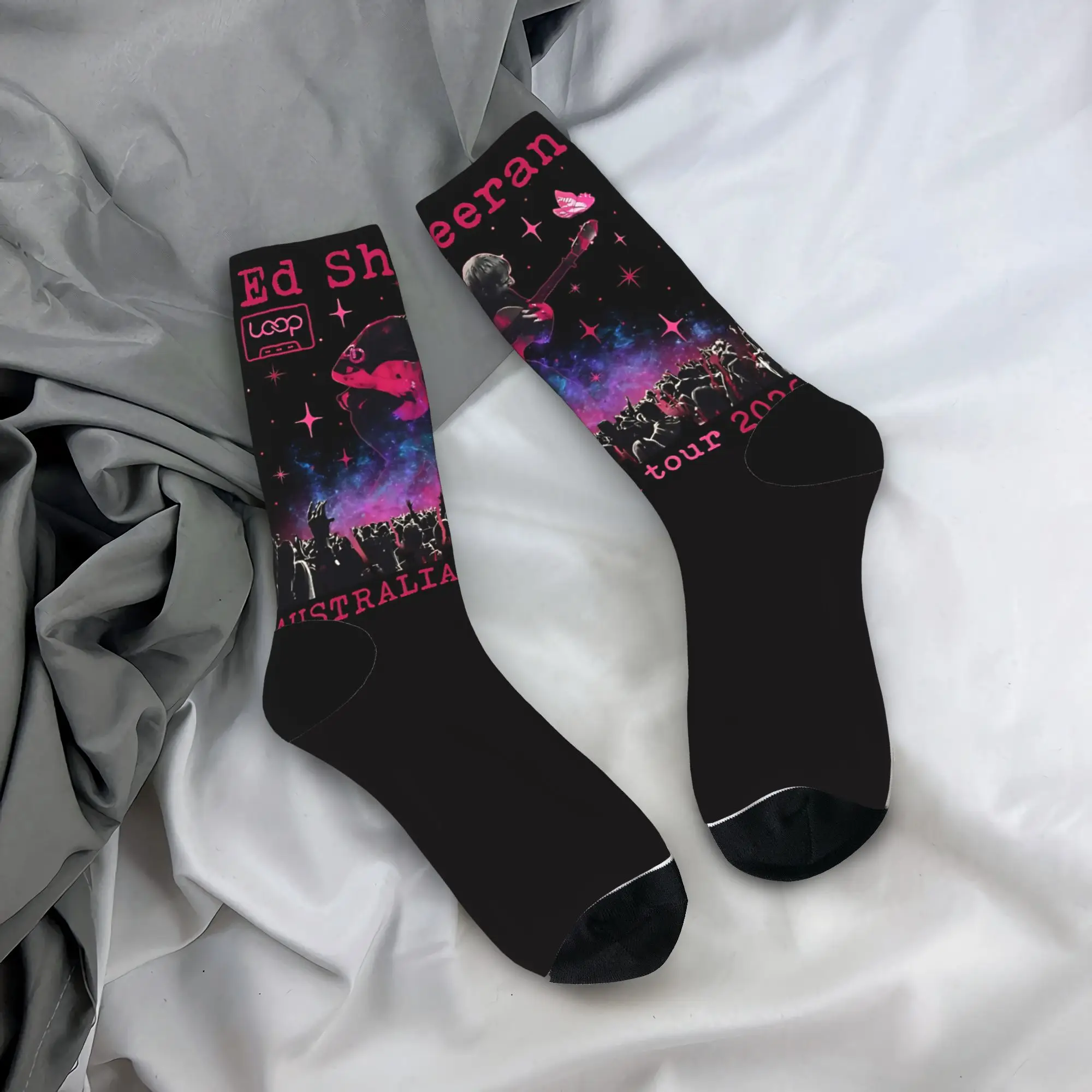 Ed Sheeran Tour Aussie Loop 2026 Amatelah Socks  Pattern Stockings Anti Skid Men's Socks Breathable Spring Gothic Climbing Socks
