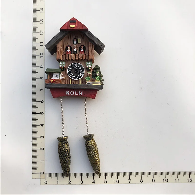 Cuckoo clock  Koln  Creative,Travel,Commemorate,Crafts,3D,Ornaments,Magnetism,Resin Material,Refrigerator Stickers