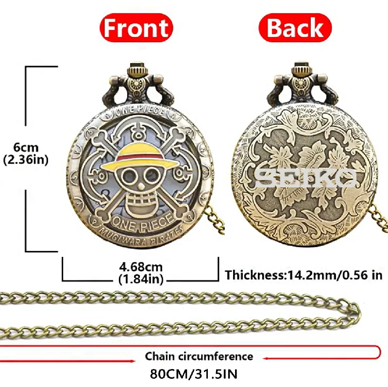 SEIKO Steampunk Anime Movie Theme Hollow Vintage Quartz Pocket Watch Retro Necklace Women Kids Birthday Xmas Gifts Bronze Watch