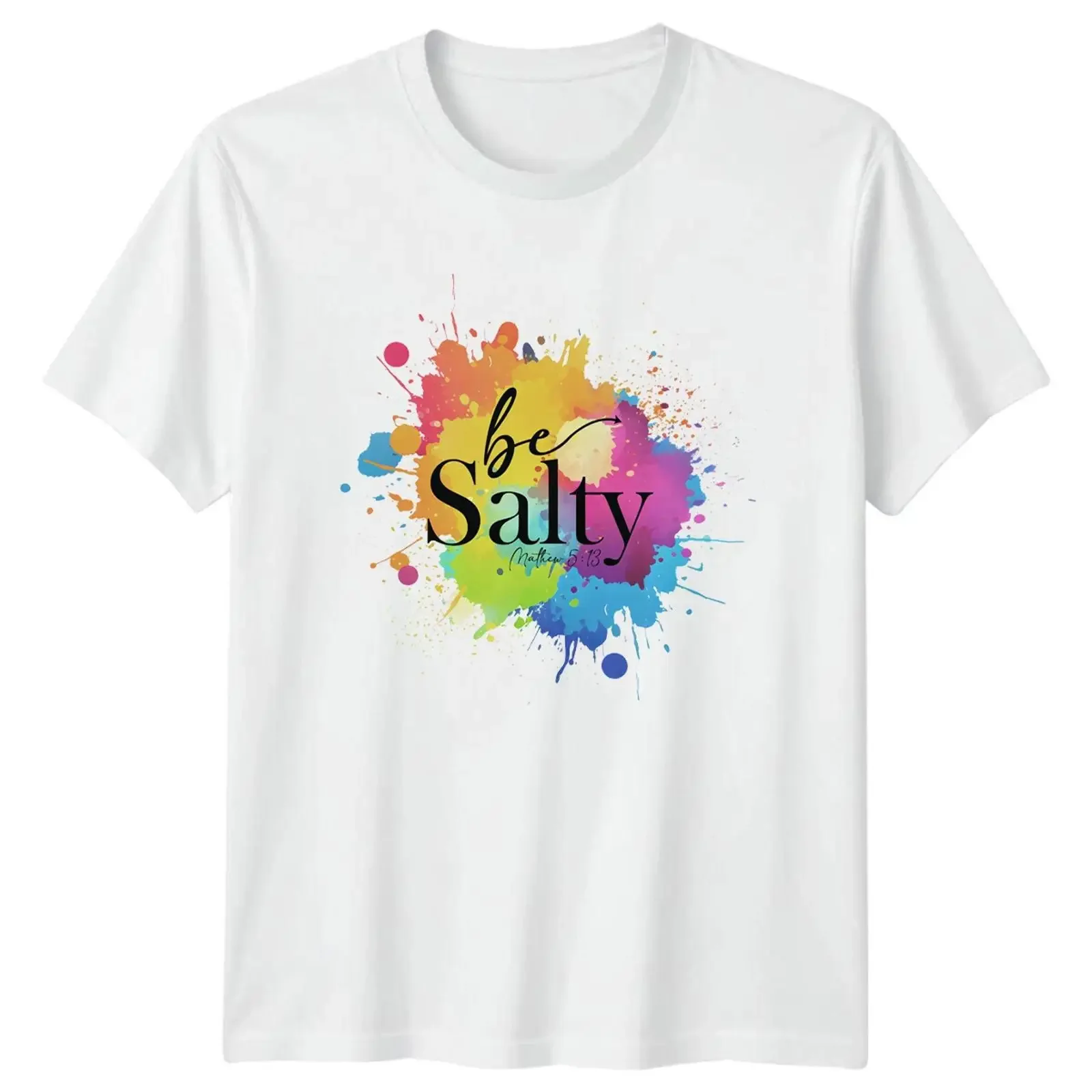 Be Salty Matthew 5 13 Christian Faith Aquarell Grafik T Shirt vintage Washed Slightly Comfortable Stylish Casual Versatile