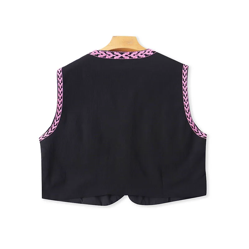 Frühling Sommer frauen Retro Farbe Blo Floral Stickerei Svel Vorne Offen Lose Abnehmen Ethnische Sle Weste Tank Top