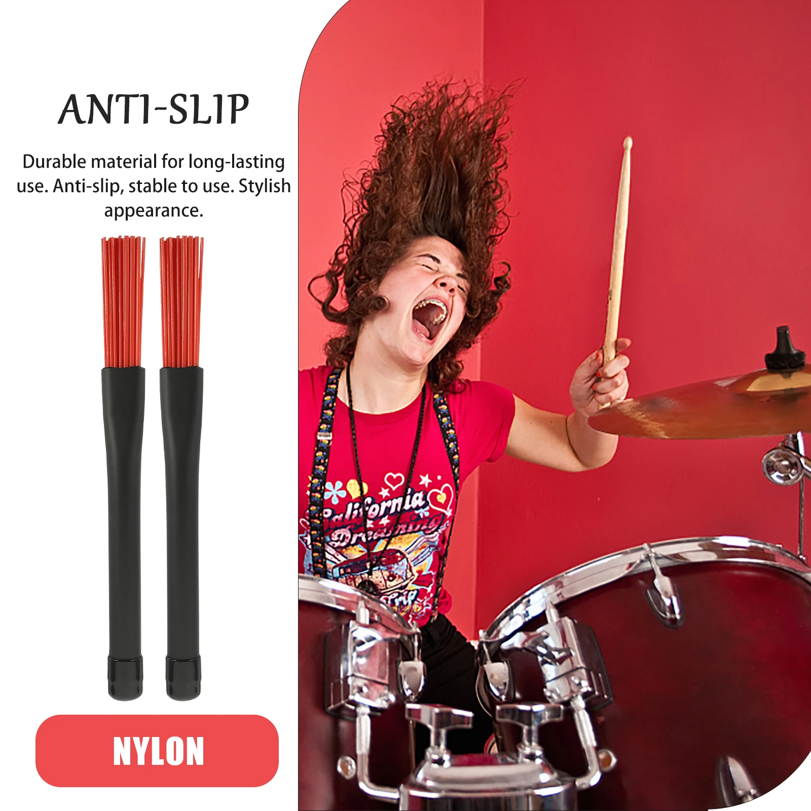 

1 Pair Retractable Drum Brushes With Handle Stylish Jazz Drum Brush For Youth Bands And Drumming Practice