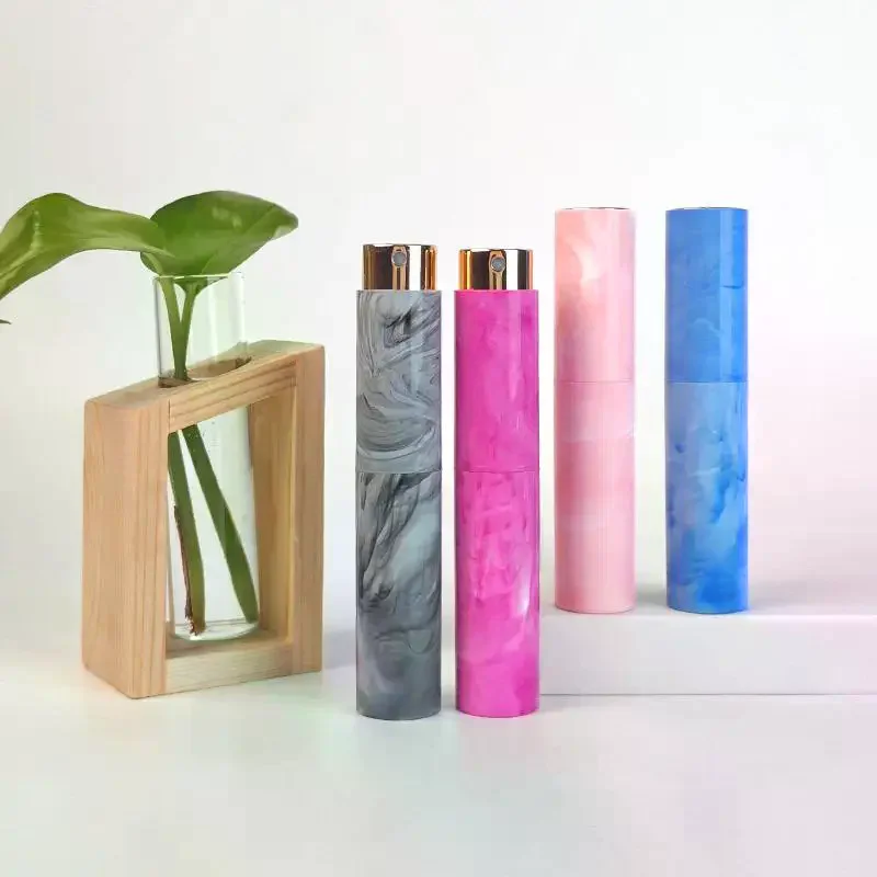10ml Marble Pattern Twist Perfume Atomizer Leakproof Multiple Colors Available For Travel Daily Use